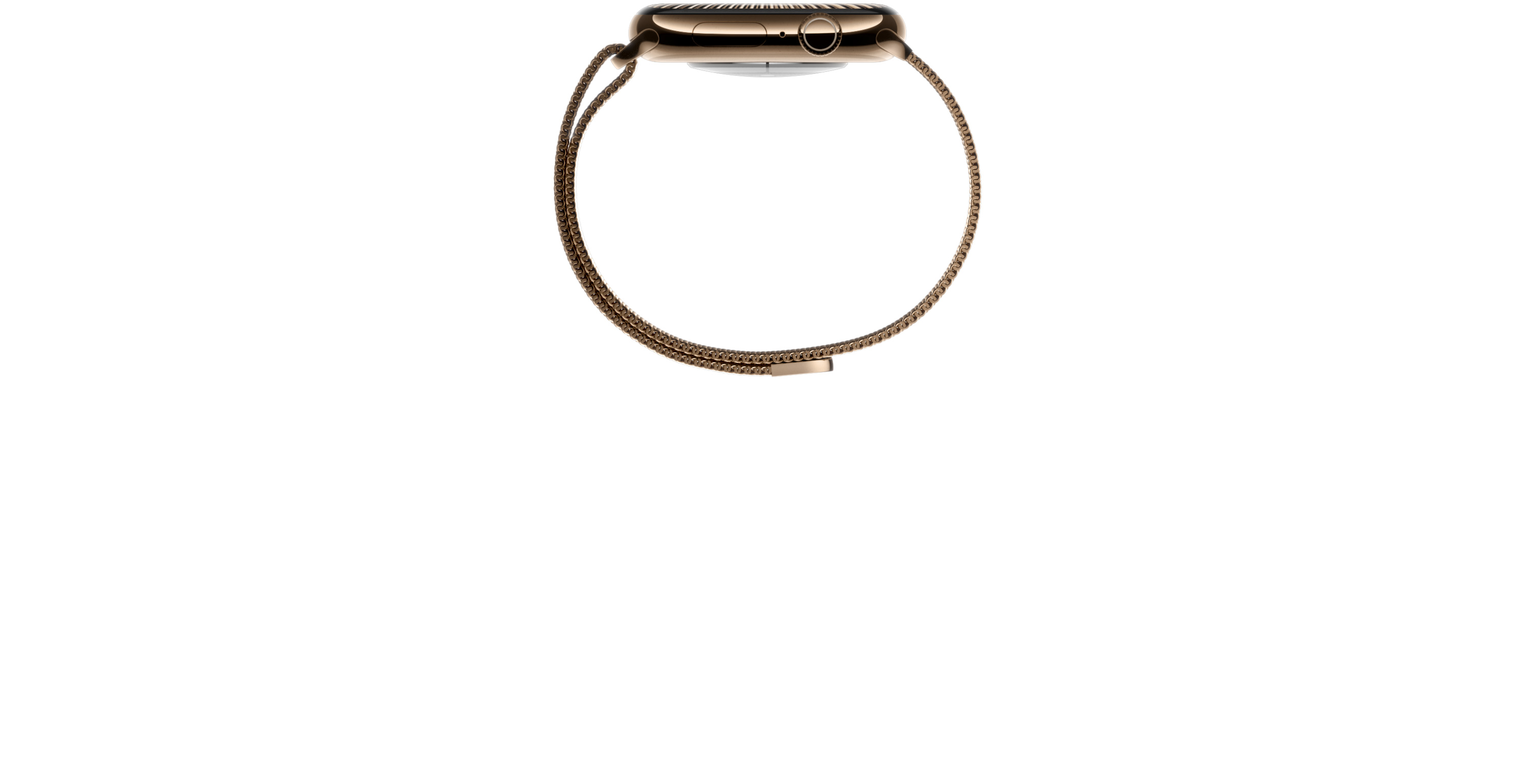 Vista de la Digital Crown desde la parte lateral de un Apple Watch Series 10 que muestra su dise?o delgado.